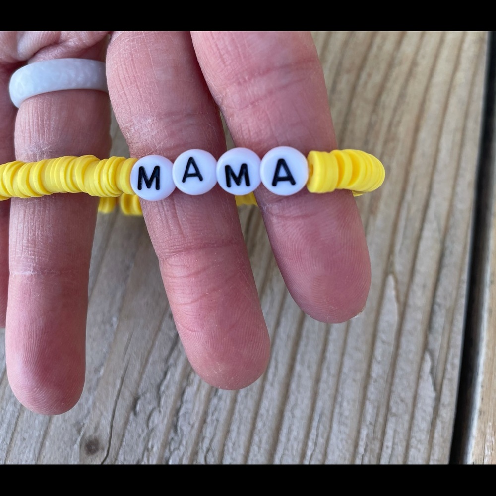 Yellow mama bracelet heishi beads